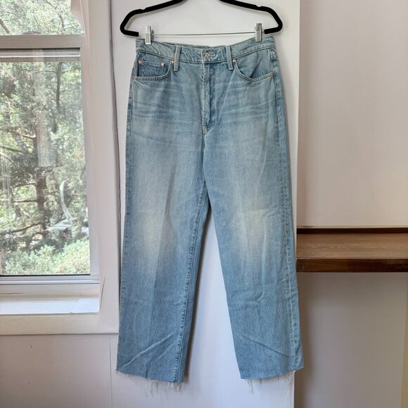 New MOTHER Superior The Rambler Zip Ankle Fray Jeans in Light Blue With The Band - Picture 3 of 15